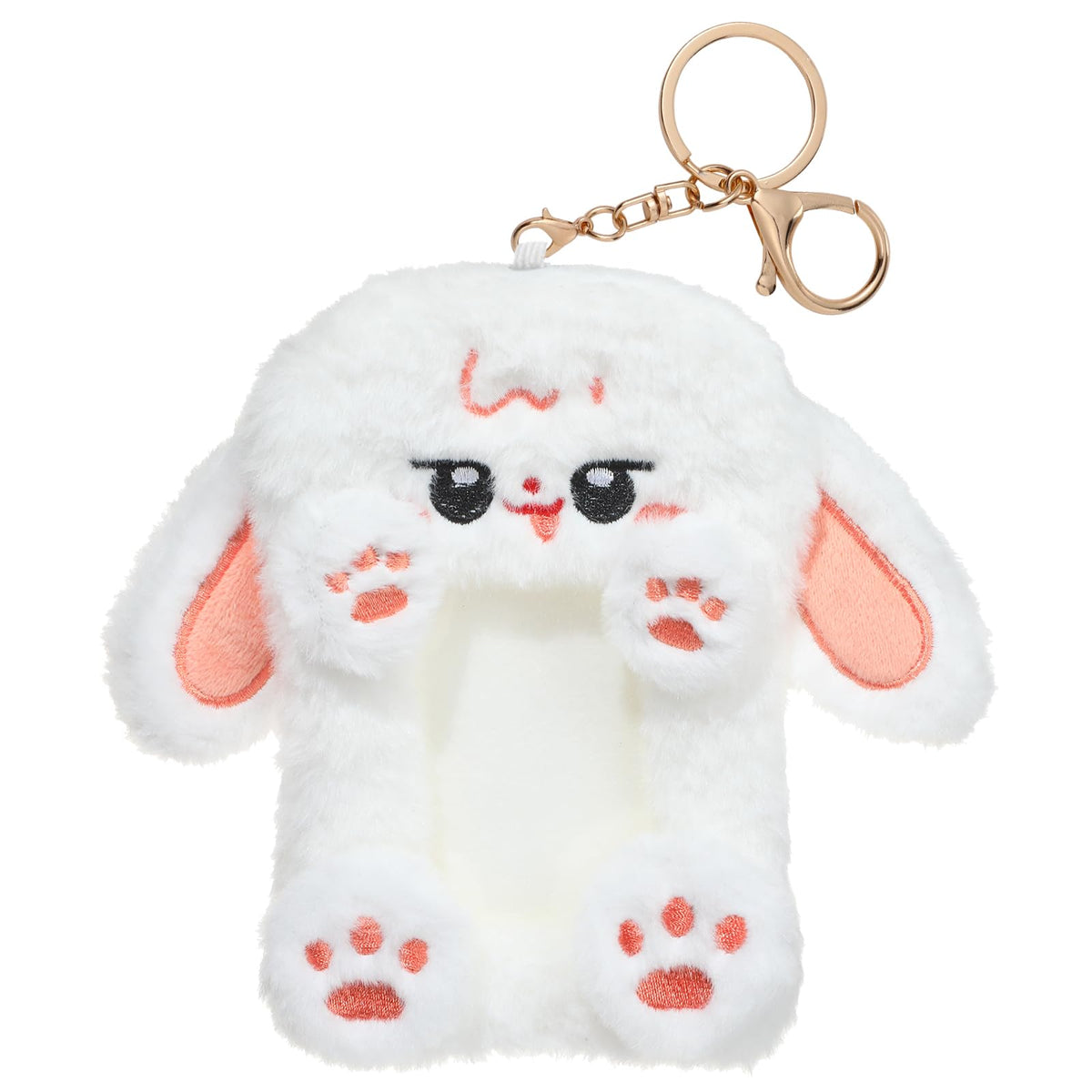 NEWEST Cute Plush Kpop Photocard Holder with Keychain, Soft Fuzzy Fox ID Badge Holder Card Cover, Cartoon Animal Photo Sleeve Protective Case for Kpop Idol Photo Card Bag Pendant Decor, Fox