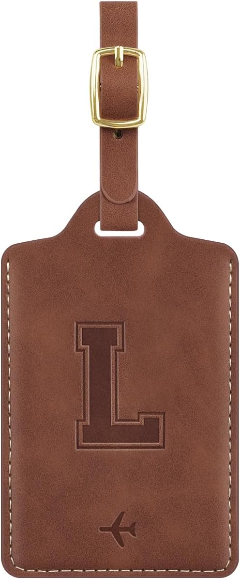 Luggage Tags for Suitcase Personalized Initial Leather Bag Tags