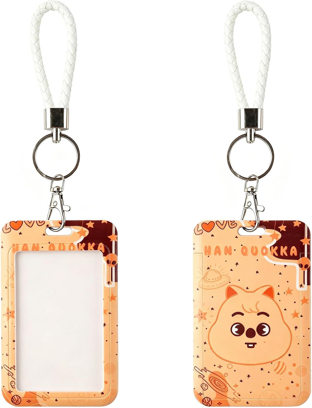 SK-Z Cartoon Photocard Holder with Lanyard, Cute Animal Themed Photocard Holder Keychain Hard Shell Protective Photo Sleeves