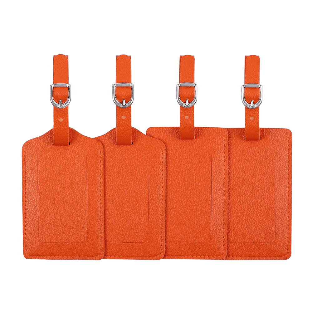 Vigorport Luggage Tags, Leather Personalized Suitcase Tag Set of 4 Pack