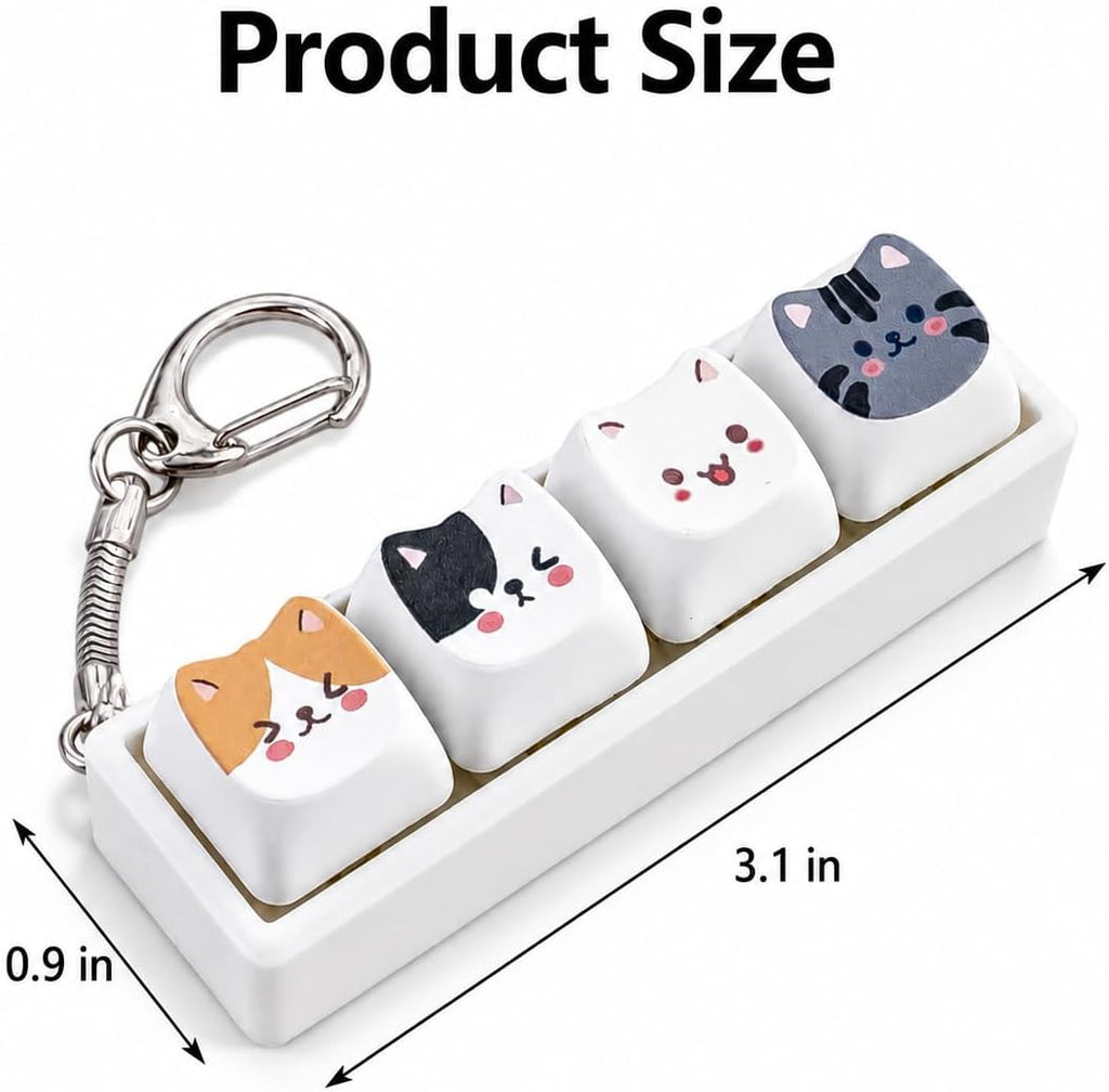 Cute Cat Keyboard Keychain Keyboard Clicker Keychain