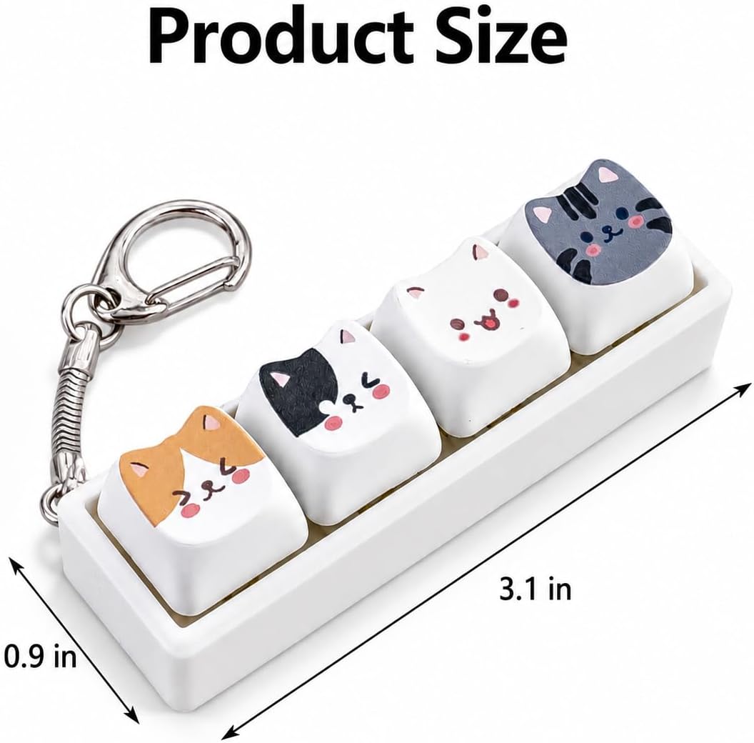Cute Cat Keyboard Keychain Keyboard Clicker Keychain