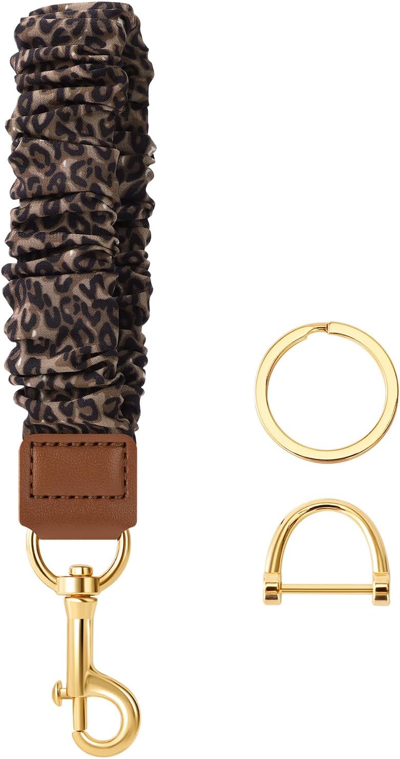 Scrunchie Keychain Wristlet, Cute Key Chain Wrist Bracelet Lanyard Strap