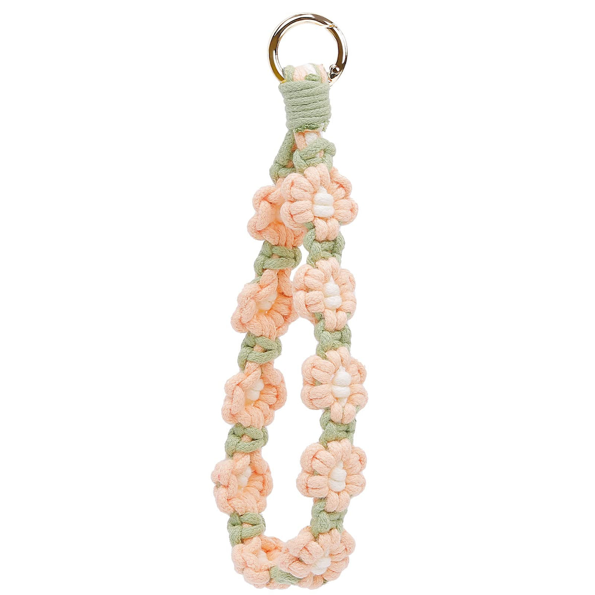 elephtree Boho Macrame Keychain Wristlet Keychain Weave Exquisite Keyring Holder Bracelet Handmade Wrist Lanyard for Women