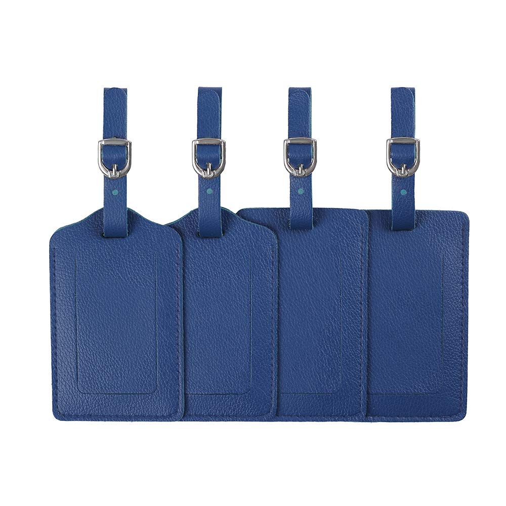 Vigorport Luggage Tags, Leather Personalized Suitcase Tag Set of 4 Pack