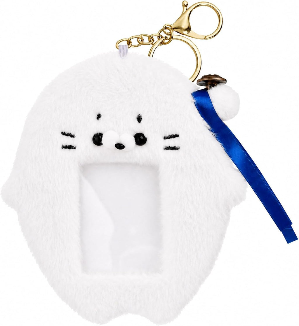 NEWEST Plush Photocard Holder with Keychain, Cute Dolphin ID Badge Holder