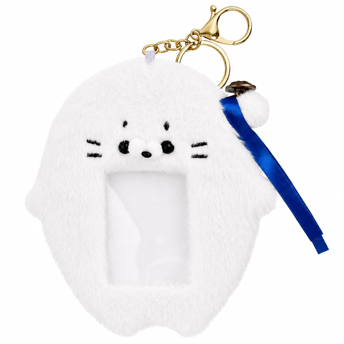 NEWEST Plush Photocard Holder with Keychain, Cute Dolphin ID Badge Holder