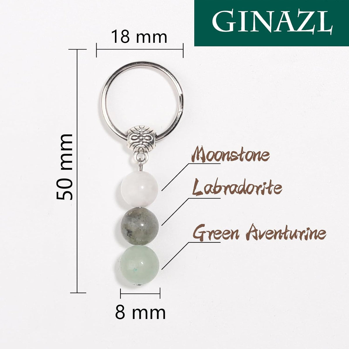 GINAZL Natural Crystals Keychain Gift for New Beginnings, New Beginnings Gifts for Coworker Anxiety Relief Keychain for Women