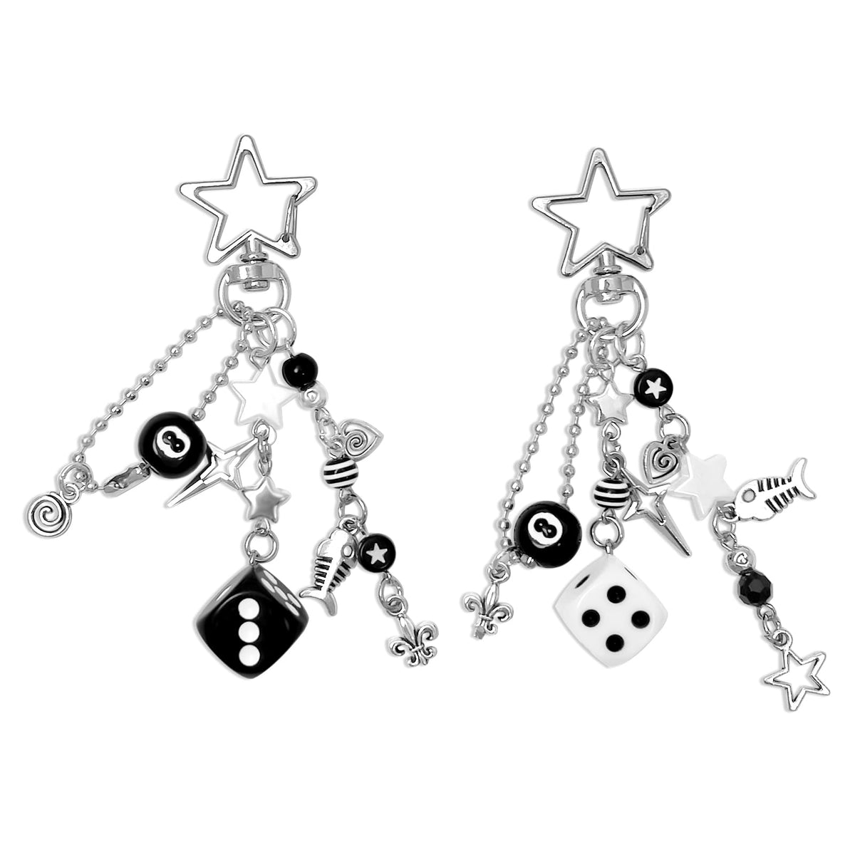 cioatu Y2K Aesthetic Keychains for Women Cute Flowers Star Cake Jellyfish Keychins Charms Kawaii Bag Purse Decor