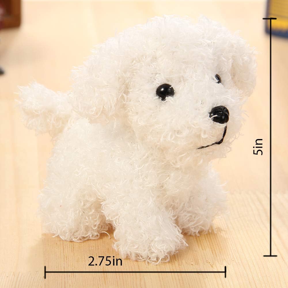 Cute Stuffed Animal Dog Plush Animal Keychain, Fashion Accessory Backpack Clips, Kindergarten Gift, Handbag Pendant, 5 inch (Gold)