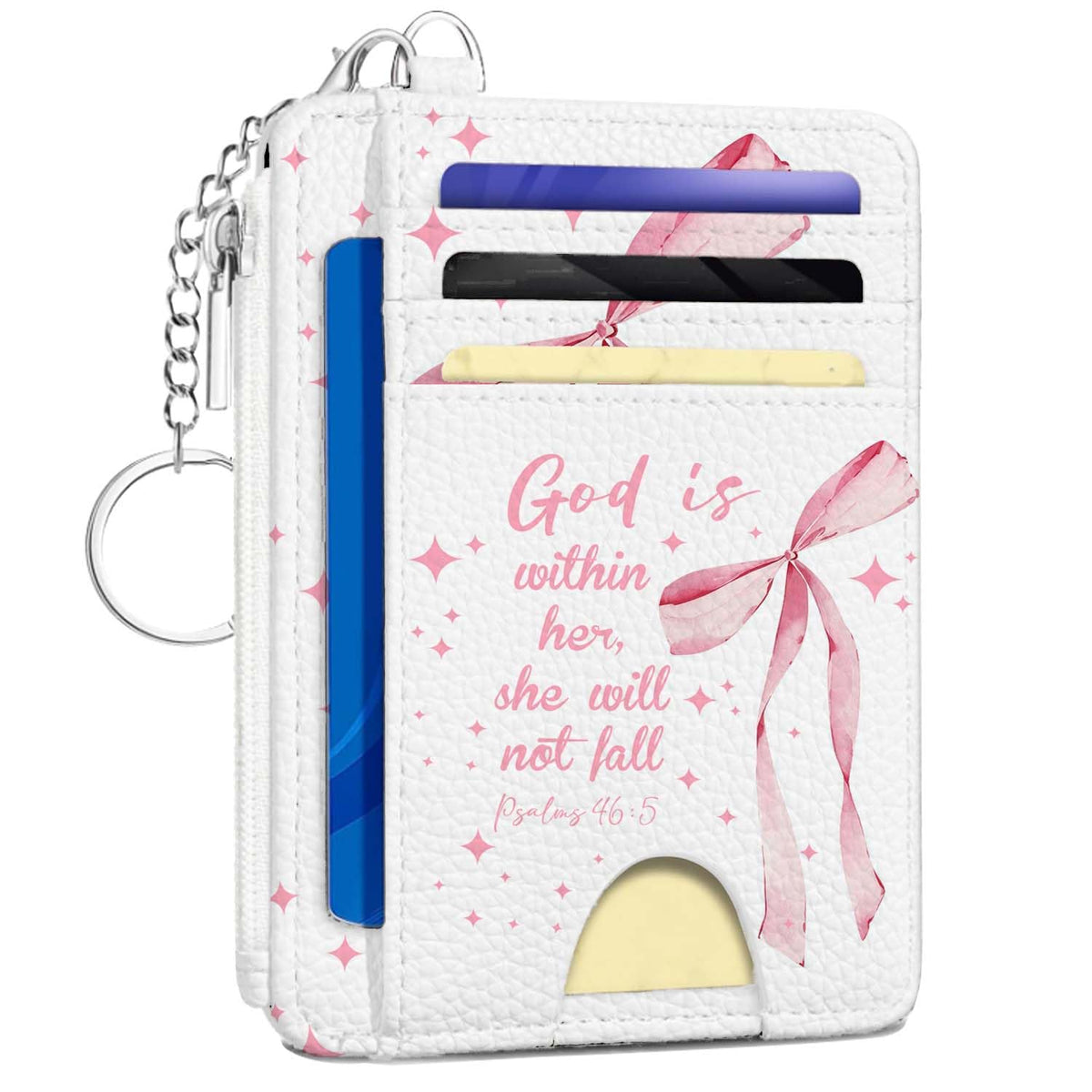 Gifts for Cat Lovers,Funny Cat Credit Card Holder Small Keychain Wallet for Women, Cute Blocking Wallet Coin Pocket,Front Pocket Thin Travel Card Case with ID Window