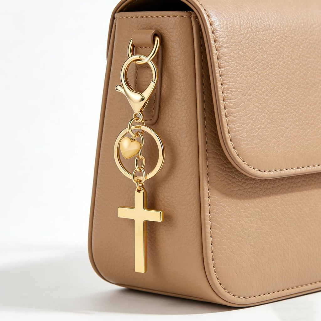 Cross Keychain Bag Charm for Women Christian Religious Gifts Easter Jesus Keychain for Women Purse Handbag Car Keys