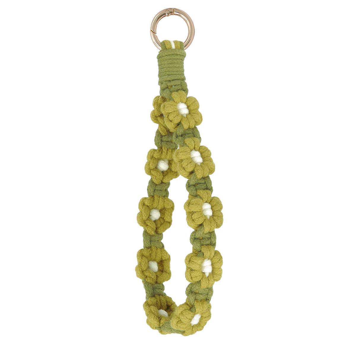 elephtree Boho Macrame Keychain Wristlet Keychain Weave Exquisite Keyring Holder Bracelet Handmade Wrist Lanyard for Women