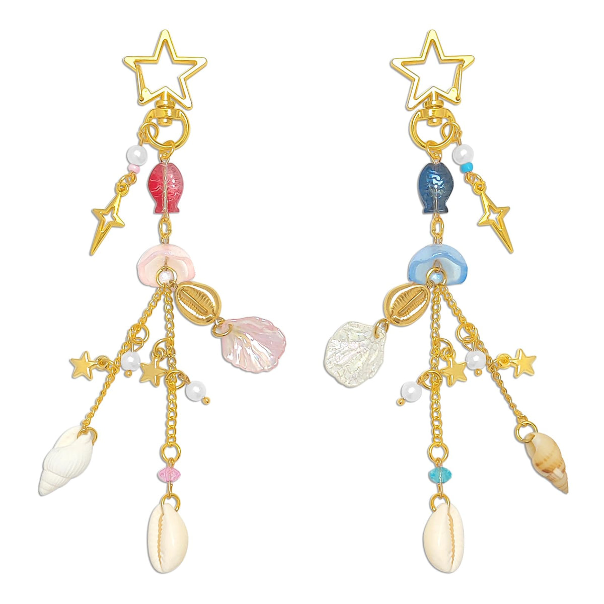 cioatu Y2K Aesthetic Keychains for Women Cute Flowers Star Cake Jellyfish Keychins Charms Kawaii Bag Purse Decor