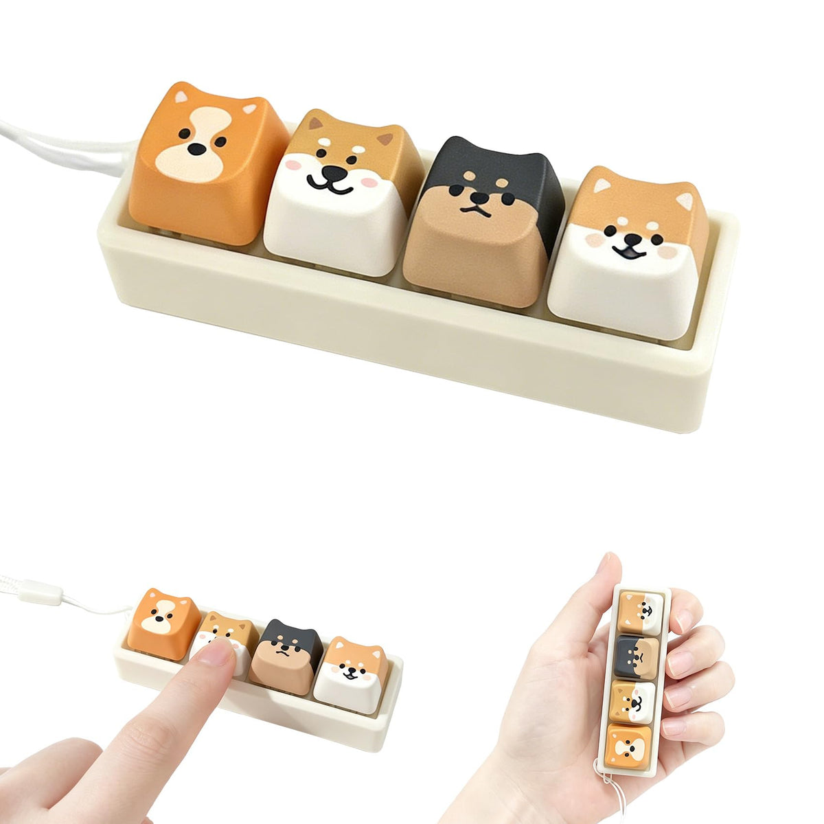 Cute Cat Keyboard Fidget Toy,Crisp Sound,Stress Relief Fidget Clicker Keychain,Creative Keycap Button, for Adults at Work, Travel, Home – Anxiety Relief & Focus Boost (Cat)