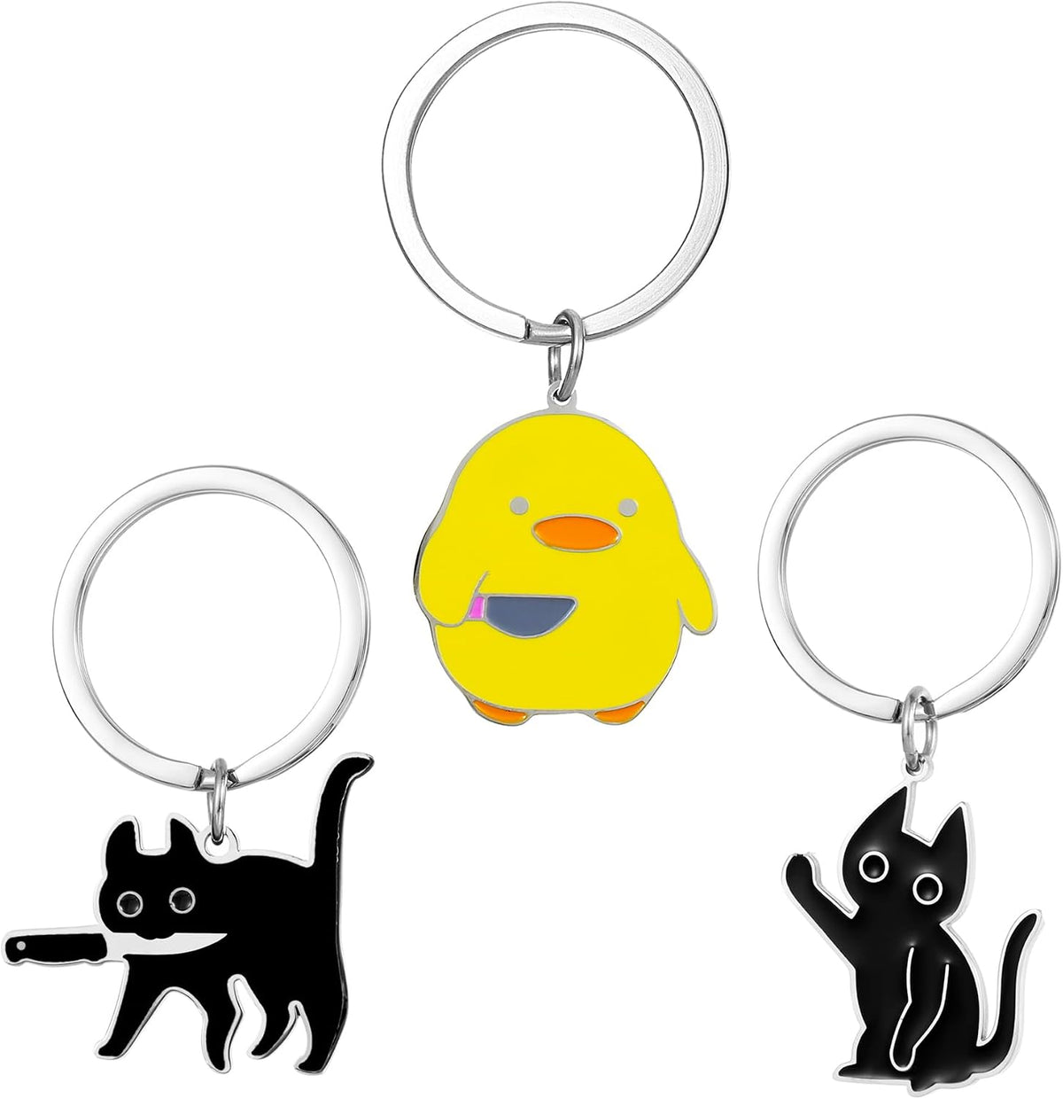 Cute Cat Keychain Funny Gifts for Women Men Cute Keychains for Women