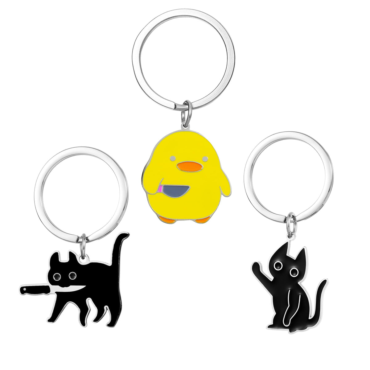 Cute Cat Keychain Funny Gifts for Women Men Cute Keychains for Women