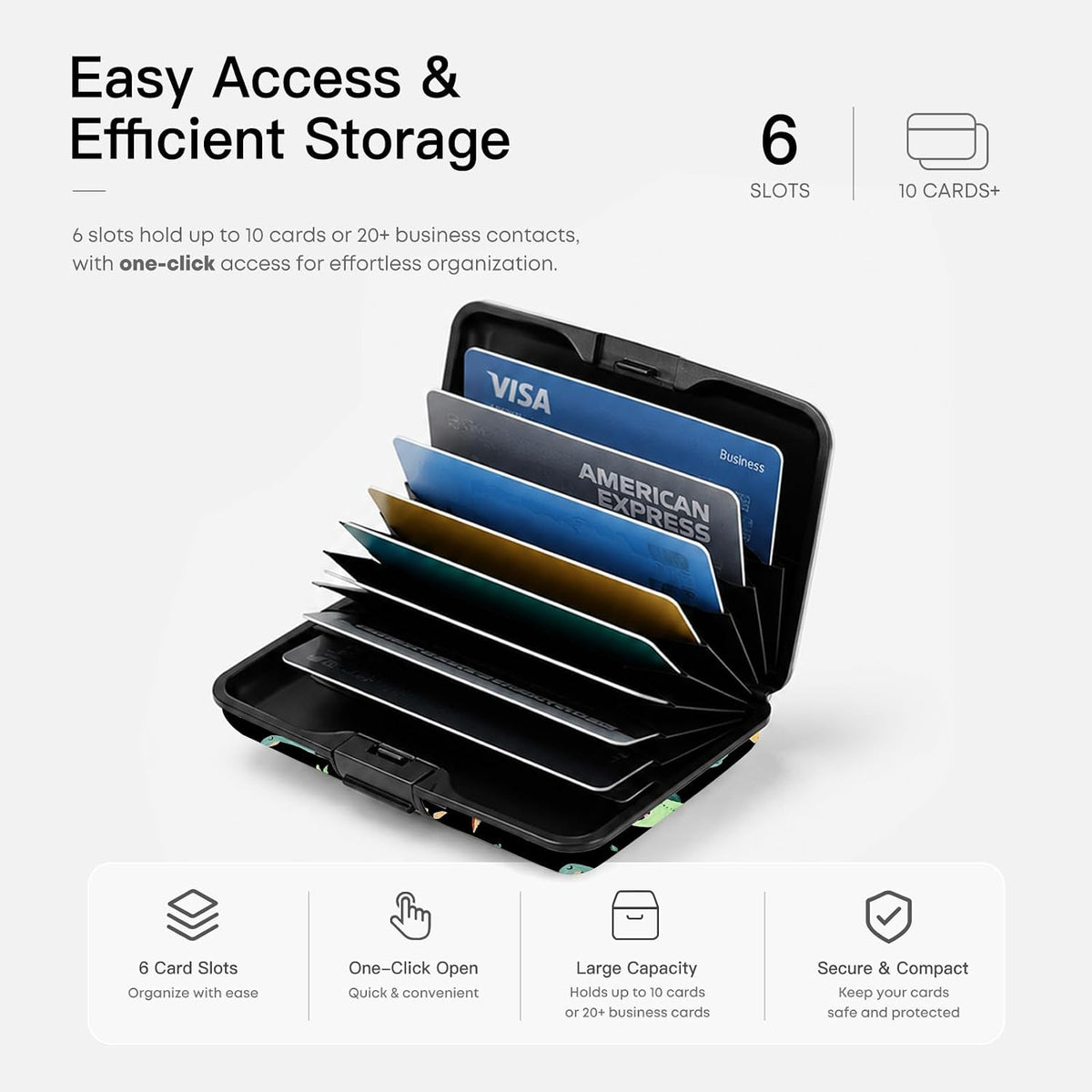 Credit Card Holder RFID Aluminum card case Dinosaurs mini Wallet Women Men