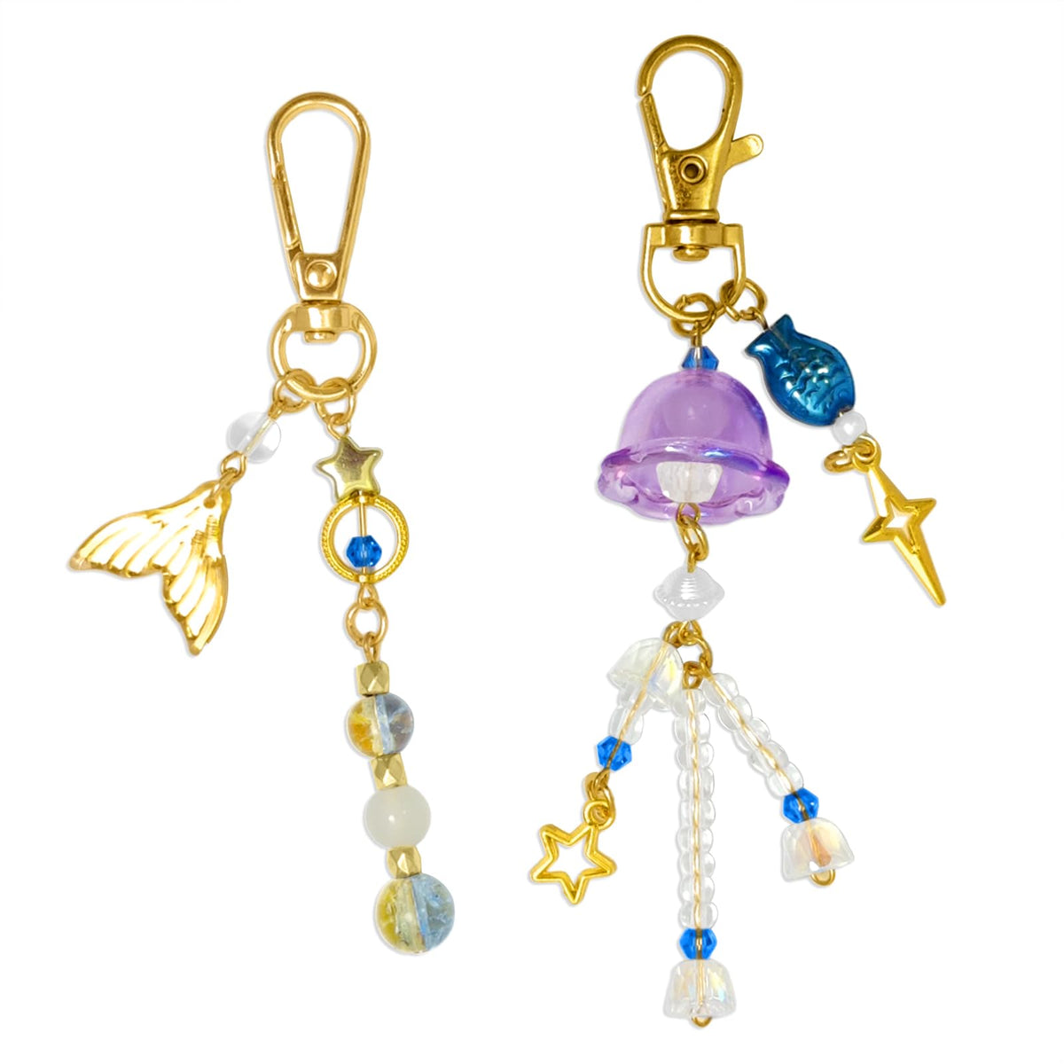 cioatu Y2K Aesthetic Keychains for Women Cute Flowers Star Cake Jellyfish Keychins Charms Kawaii Bag Purse Decor