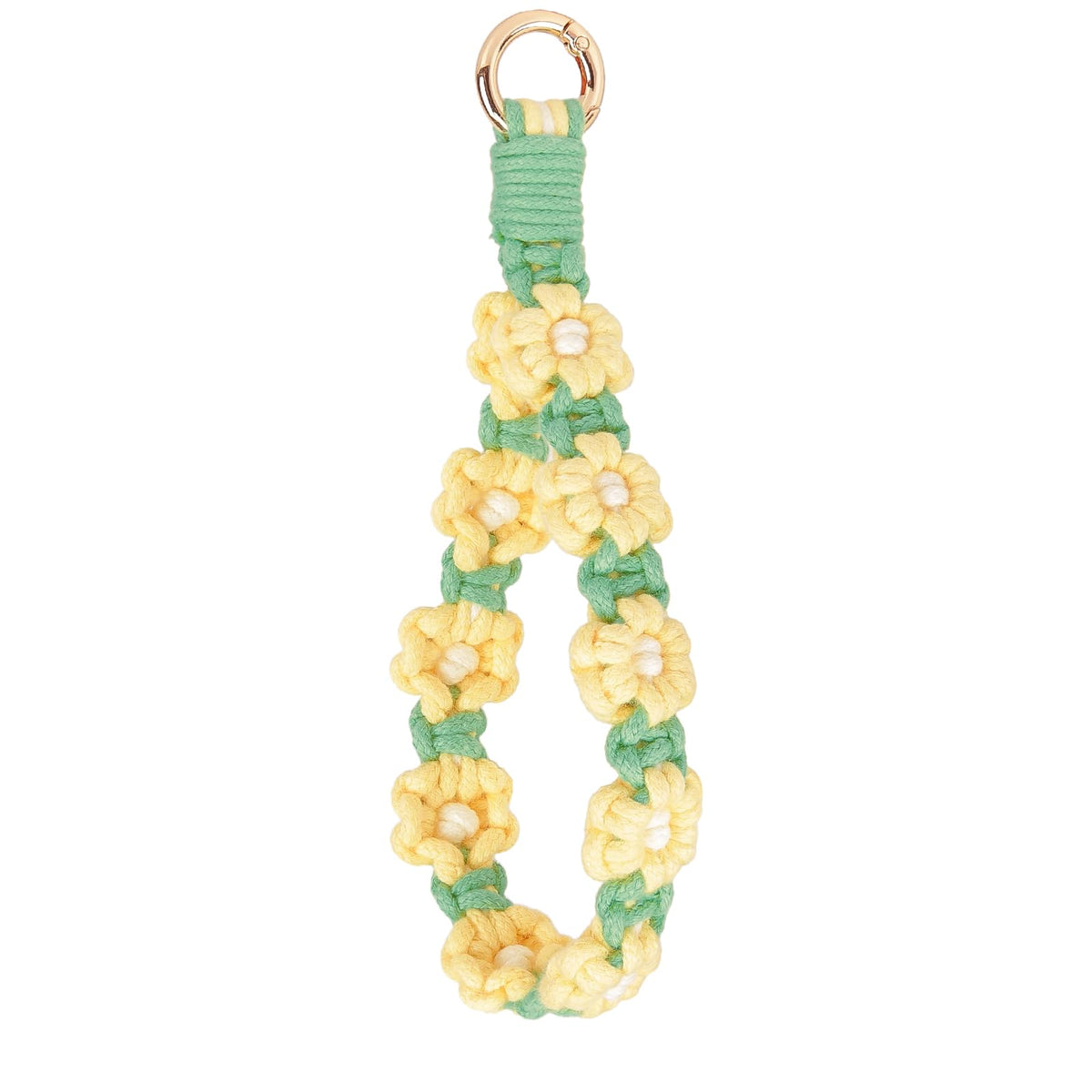 elephtree Boho Macrame Keychain Wristlet Keychain Weave Exquisite Keyring Holder Bracelet Handmade Wrist Lanyard for Women