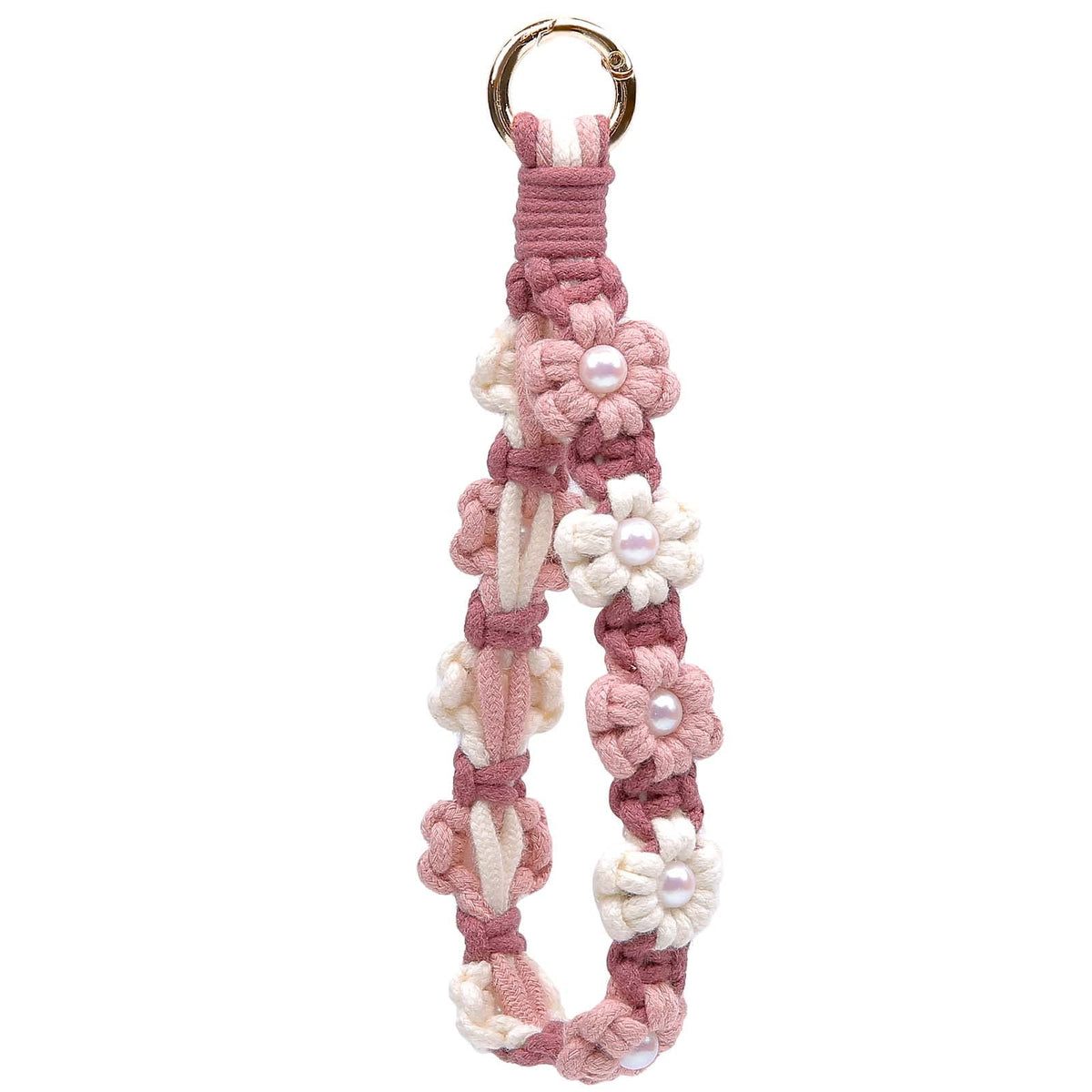 elephtree Boho Macrame Keychain Wristlet Keychain Weave Exquisite Keyring Holder Bracelet Handmade Wrist Lanyard for Women