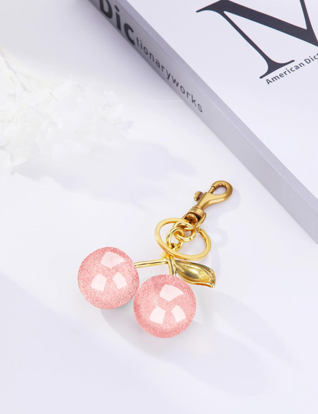 OVRUNS Cherry Bag Charm Cute Accessories Sparkling Purse Charms for Women