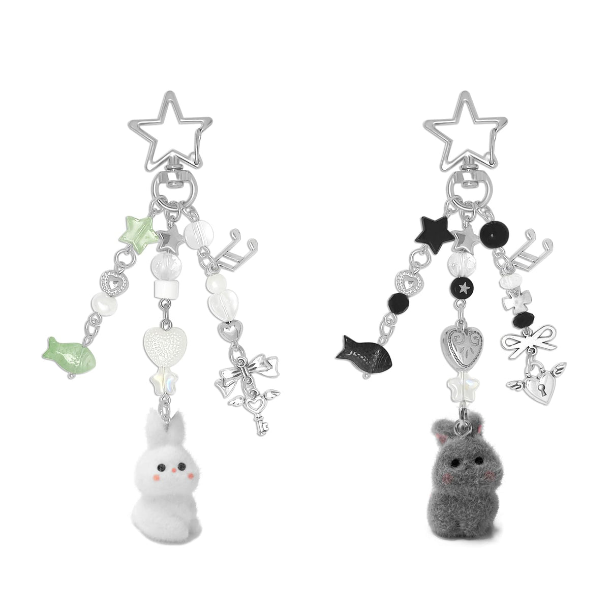Cute Pink Fuzzy Cat Aesthetic Y2K Stylish Keychains