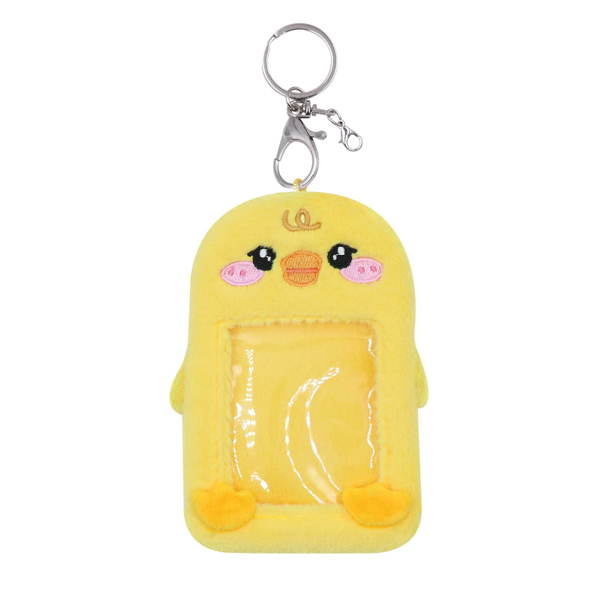 ZGMYC Cute Plush Kpop Photocard Holder with Keychain, Cartoon Bear Bunny Pig Photo Sleeve Card Holder Protector