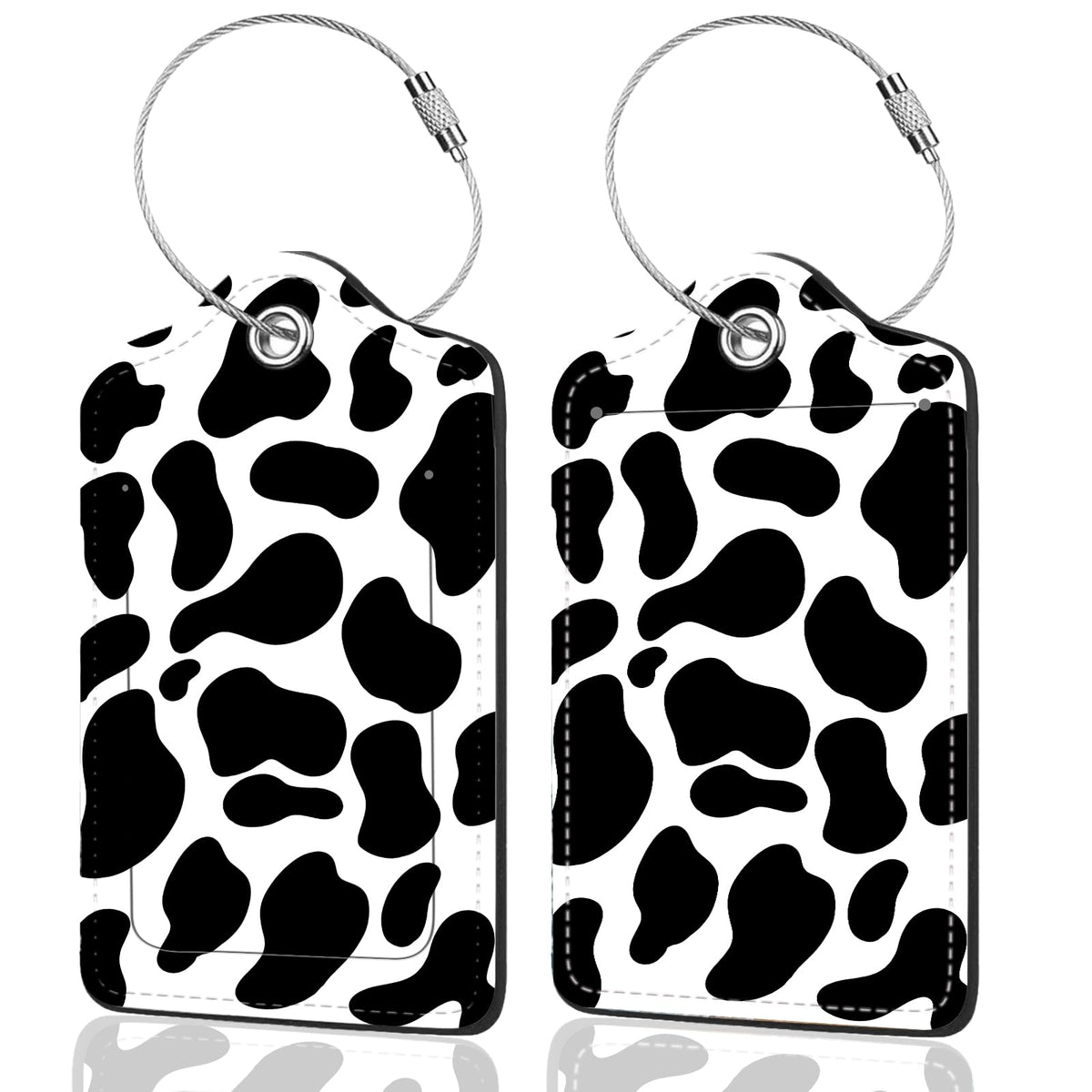 2Pack Luggage Tags for Suitcases, Cute Unique Pu Leather Cruise Luggage Tag with Privacy Cover ID Label Address Card and Metal Ring Suitable for Women Men Kids Travel Bag Inspirational Language