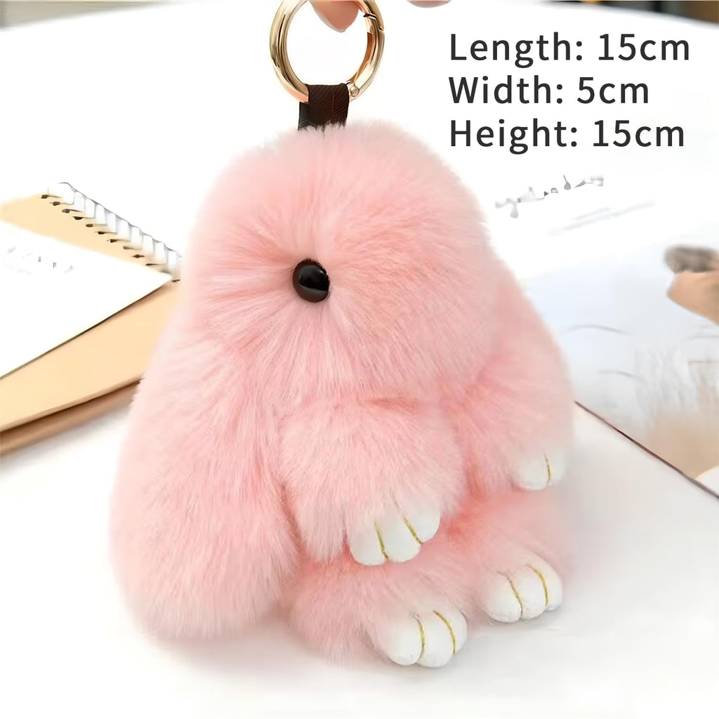 Keychain,Key Chains Women Cute Rabbit,Car keyrings leather handbags(Pink)