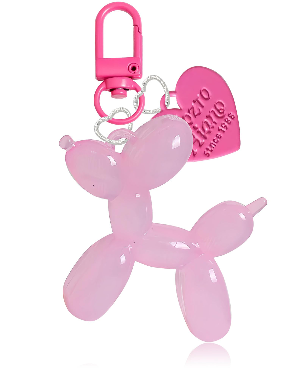 LAEKOU Jelly Balloon Dog Keychain for Women, Cute Bag Charms Key Chain