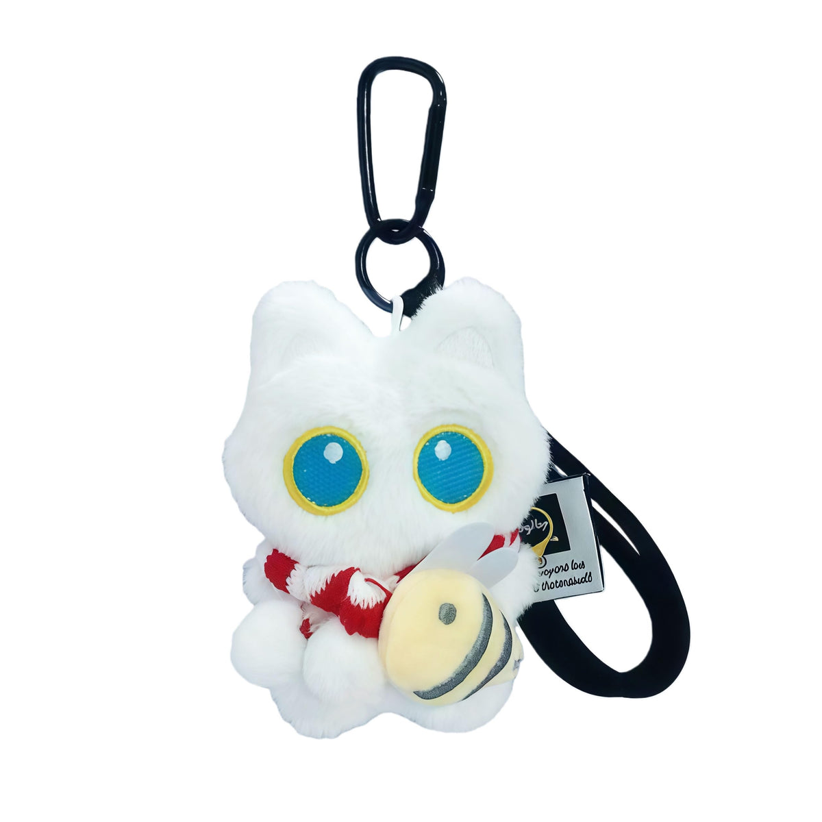 Super Cute Funny Big Eyes Black Cat Lucky Kitty Theme Keychain Good Luck Siamese Key Chain Ring Bag Pendant