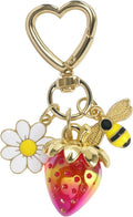 SIGZKK Cute Strawberry Bag Purse Charms Keychain for Women Handbags Car Key