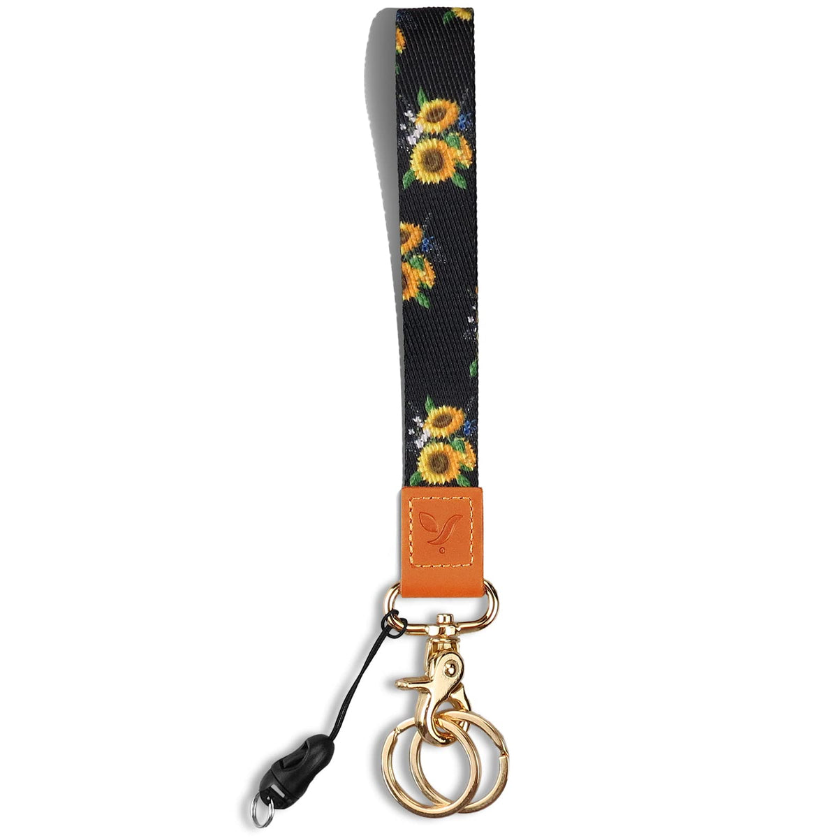 Yiflin Cute Wrist Lanyard for Keys, Keychain, Wallet, Id Holder, Cell Phone, Wristlet Lanyard Key Chain Holder（Black Leopard）
