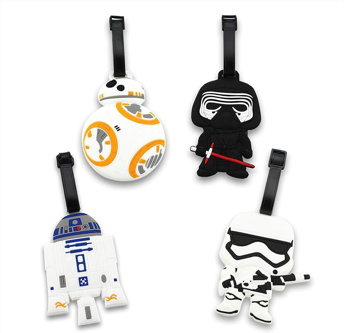 4 Pack Cute Silicone Luggage Tags, Bag Tag Travel ID Labels Tag for Baggage Suitcases Bags