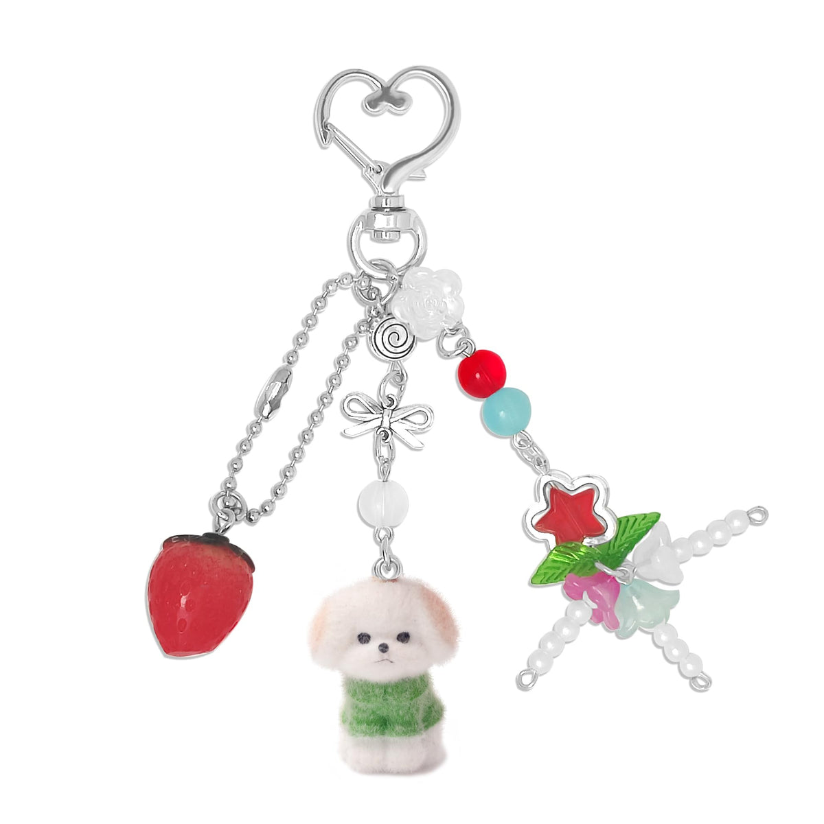 Cute Pink Fuzzy Cat Aesthetic Y2K Stylish Keychains