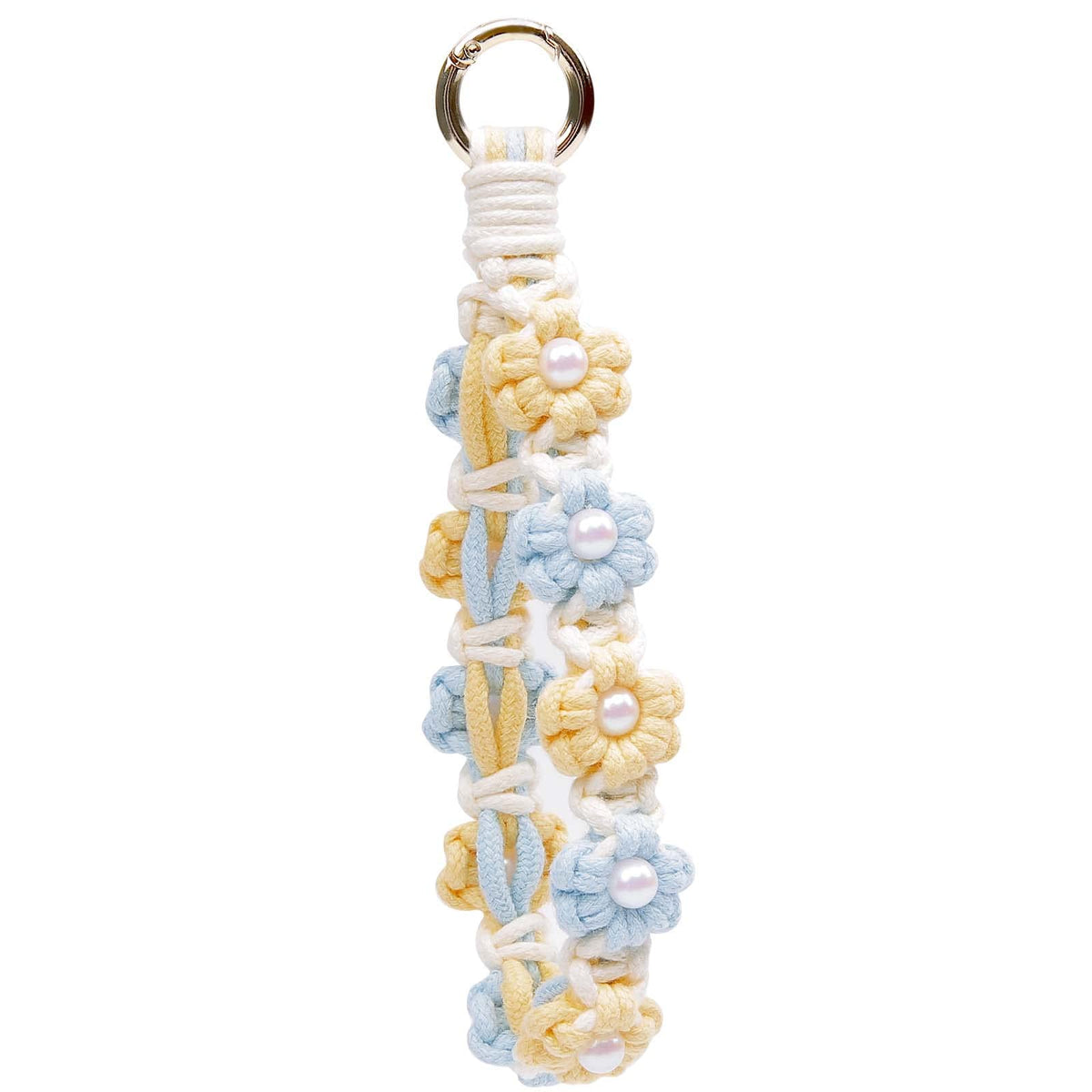 elephtree Boho Macrame Keychain Wristlet Keychain Weave Exquisite Keyring Holder Bracelet Handmade Wrist Lanyard for Women