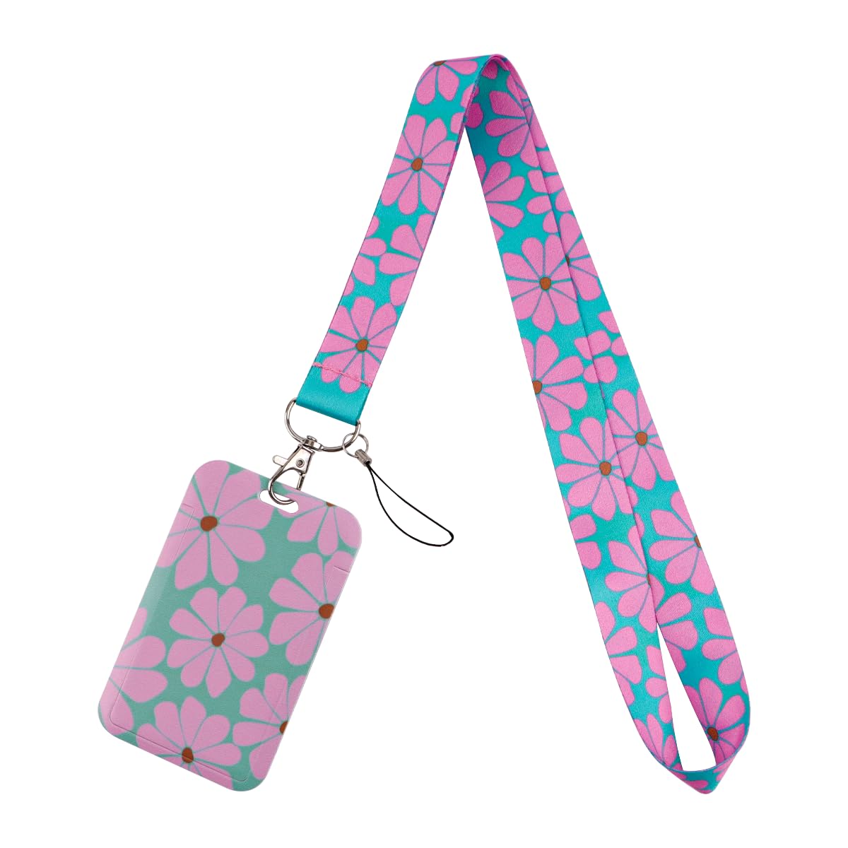 Cartoon Cat Lanyard for Keys for Women Kids with Sliding Style ID Badge Card Holder Keychain Neck Lanyard Clip for School Work Nametag