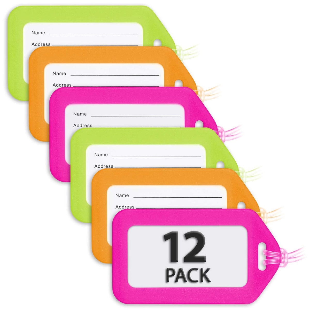 Luggage Tags for Suitcases - Assorted, 6 PK - TSA Approved Travel Tags