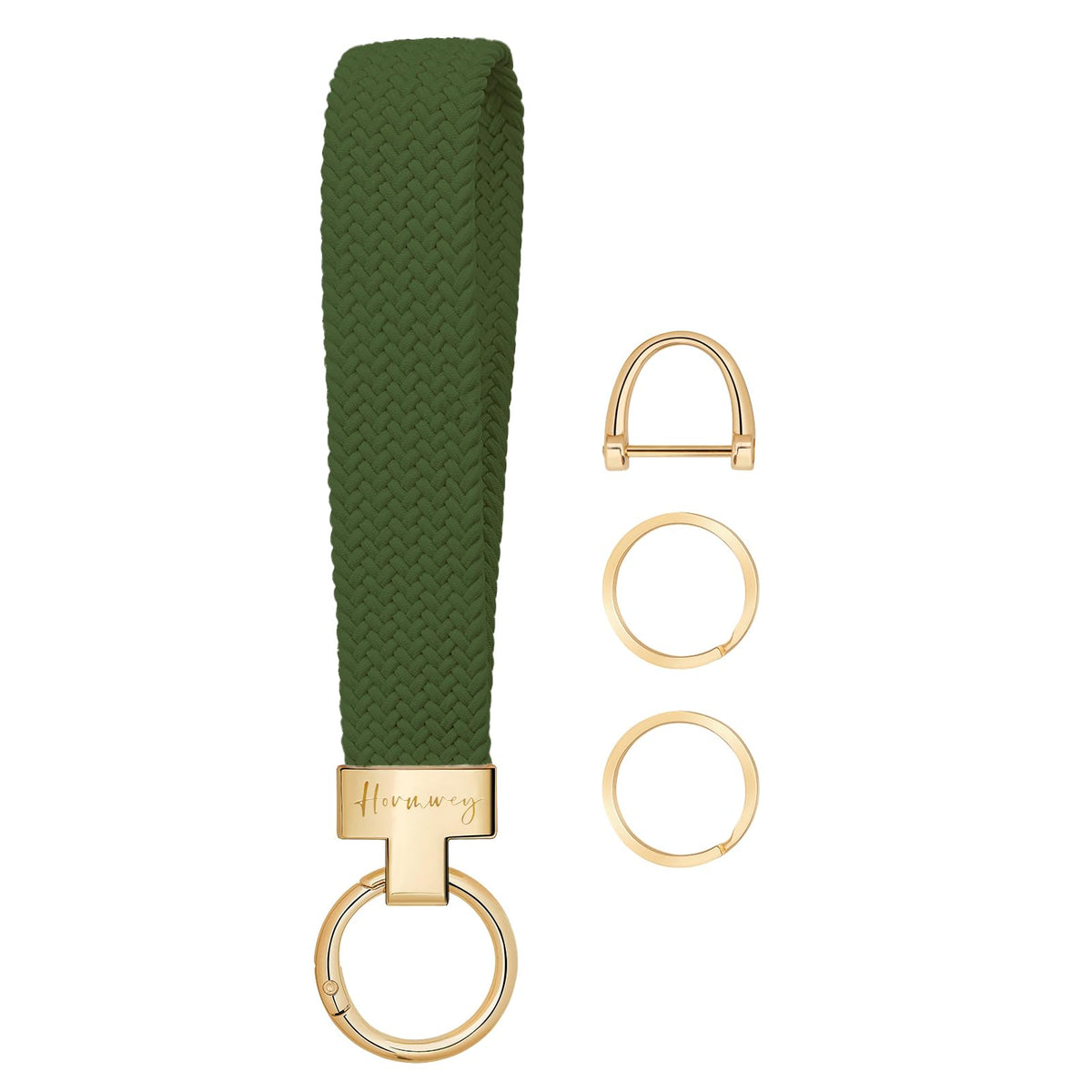 Hovmwey Elastic Wristlet Keychain for Women Men, Cute Car Key Chain, Braided Wrist Strap Lanyard for Keys ID Badges