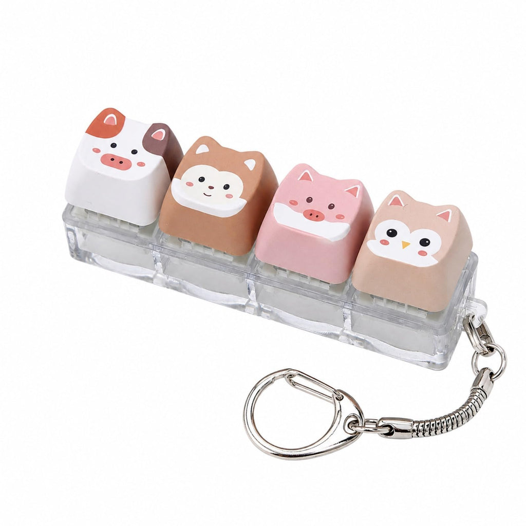 Cute Cat Keyboard Fidget Toy,Crisp Sound,Stress Relief Fidget Clicker Keychain,Creative Keycap Button, for Adults at Work, Travel, Home – Anxiety Relief & Focus Boost (Cat)