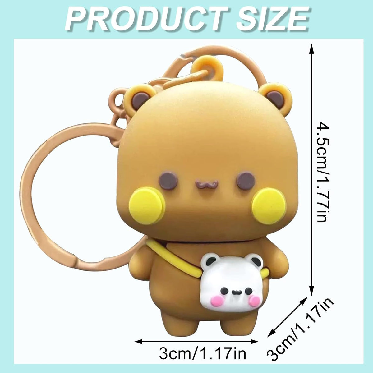 2PCS BuBuuu and Duduuu Cute Keychains,Mini Kawaii Cartoon Statue Figurine Key Chain for Women Girl Backpack