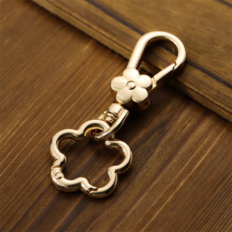 2PCS Flower Keychain Cute Handbag Key Chain Personalized Key ring Golden for Women Car Present、purse、Lanyard Braiding
