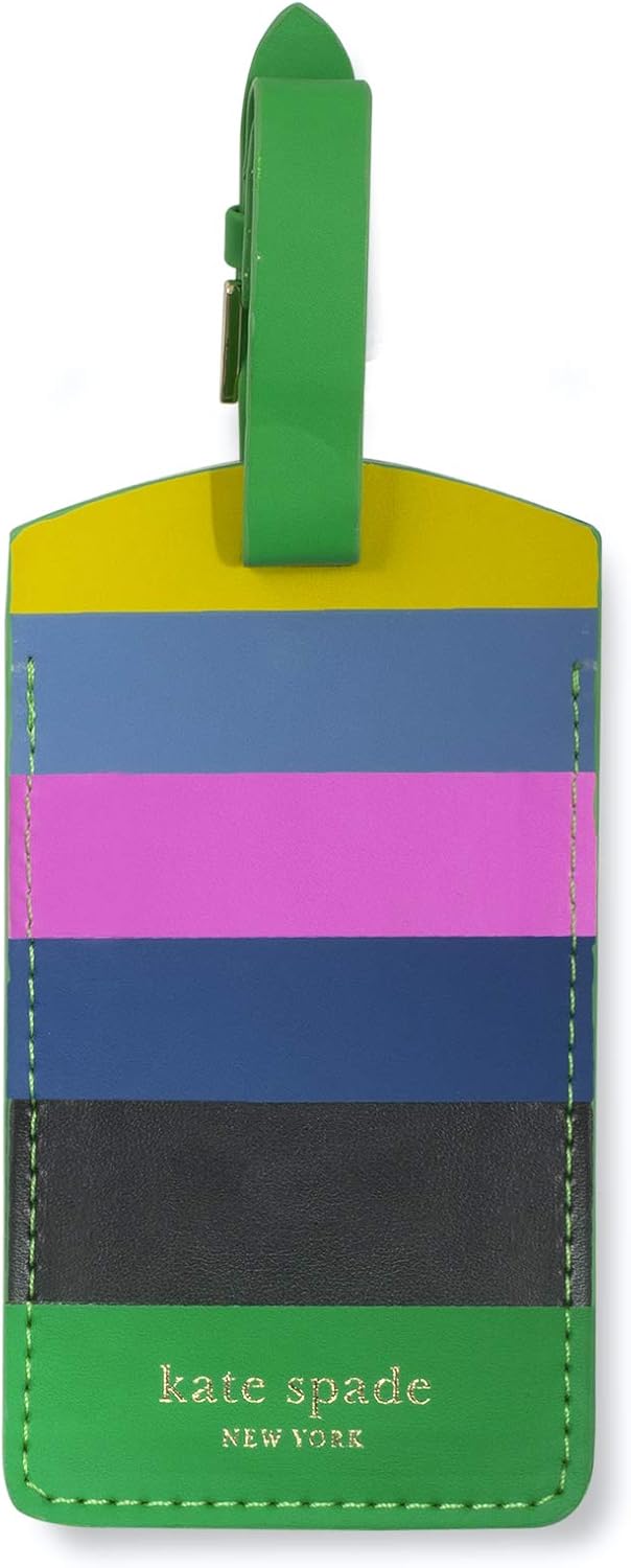 kate spade new york Leatherette Luggage Tag, Enchanted Stripe
