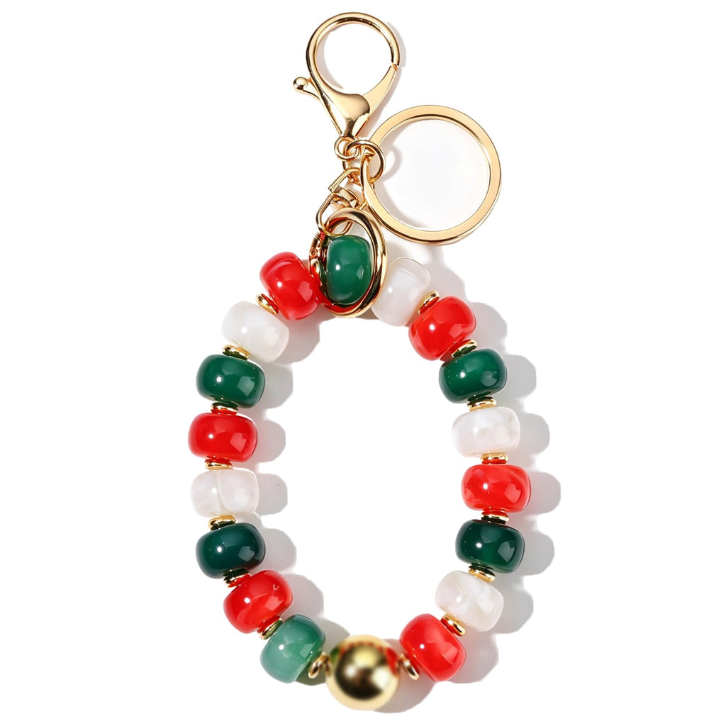Colorful Trendy Beaded Keychain for Women,Cute Chunky Dopamine Fashion Boho Summer Beach Accessories Gifts