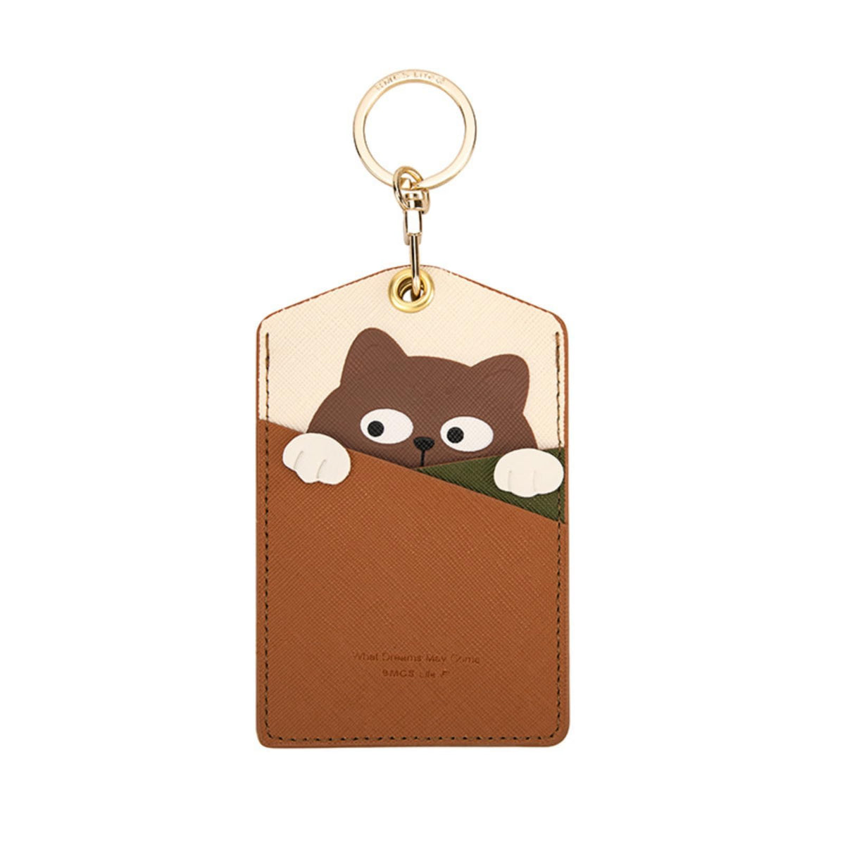 PU Leather ID Badge Holder, Cartoon Cute Badge Holder with 3 Card Slots