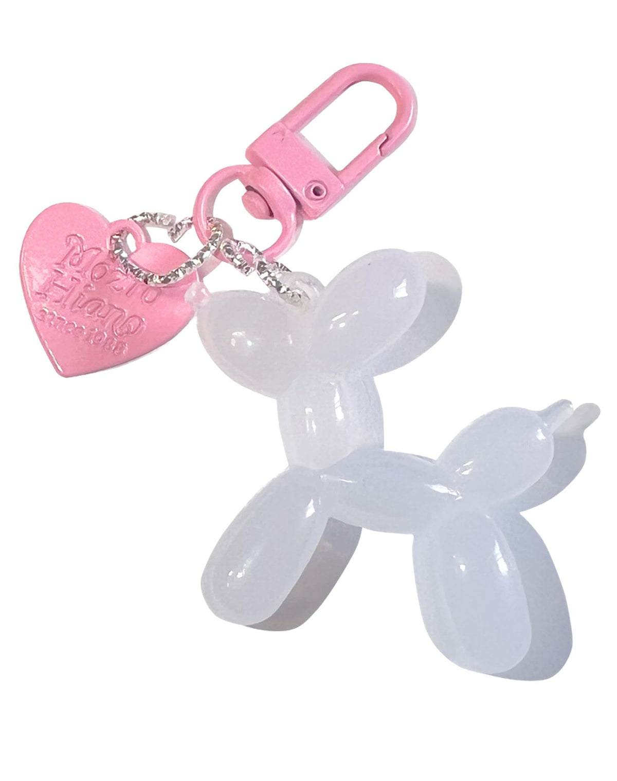 LAEKOU Jelly Balloon Dog Keychain for Women, Cute Bag Charms Key Chain