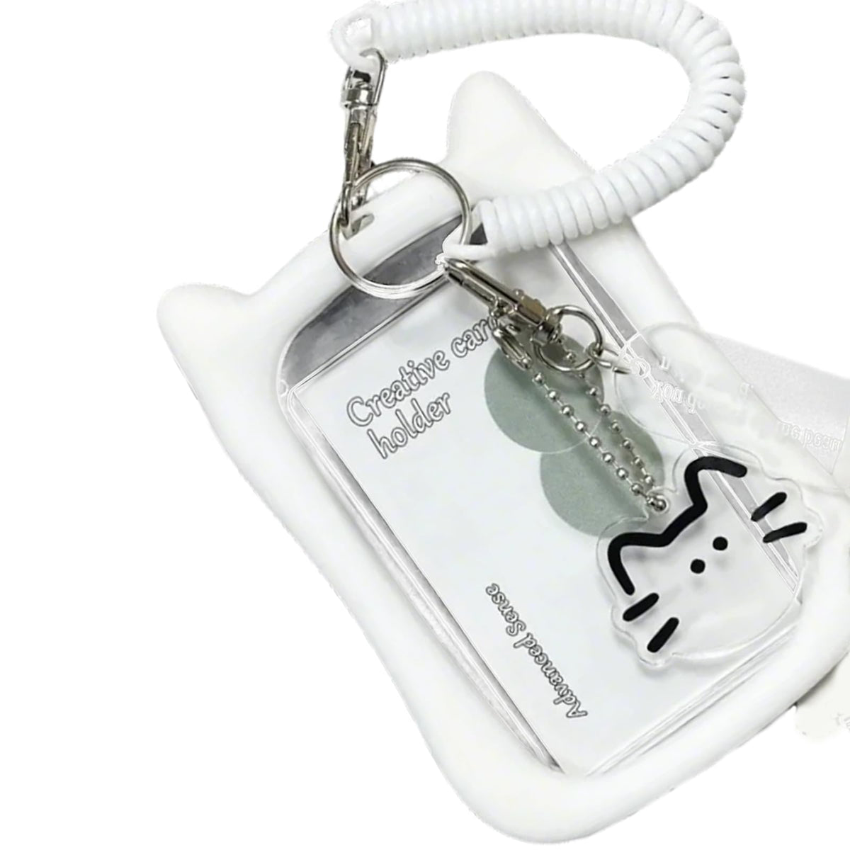 Lovely Card Covers Credit Card Case Protective Sleeve Photocard Holders Cats Ear Bus Card Protector Keychain Pendant