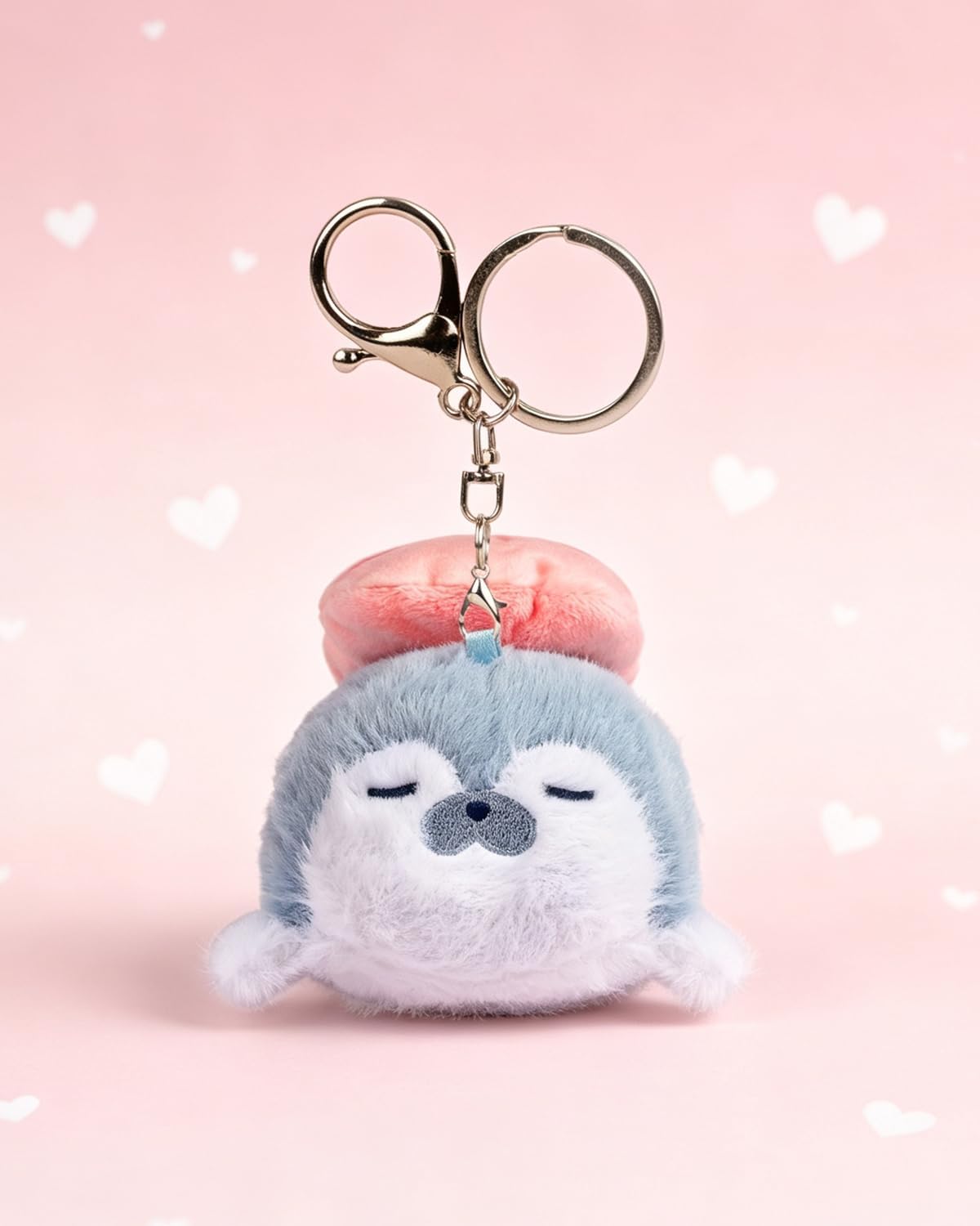 Sea Otter Plush Keychain Cute Seal Plush Keychain With Sushi Pendant Gift for Ocean Fans