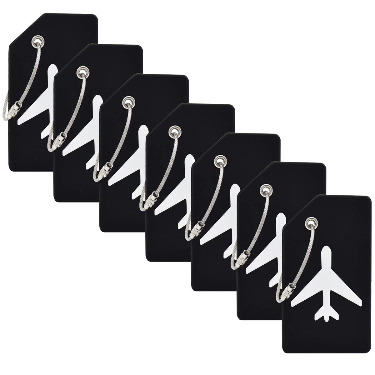 7 Pack Silicone Luggage Tag for Suitcases with Stainless Loop, TSA Approved, Privacy Protection Travel Essentials Bag Tags(Colorful)